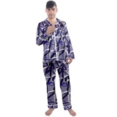3d Lovely Geo Lines Ix Men s Long Sleeve Satin Pajamas Set by Uniqued