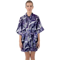 3d Lovely Geo Lines Ix Half Sleeve Satin Kimono  by Uniqued