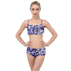 3d Lovely Geo Lines Ix Layered Top Bikini Set by Uniqued