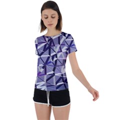 3d Lovely Geo Lines Ix Back Circle Cutout Sports Tee by Uniqued