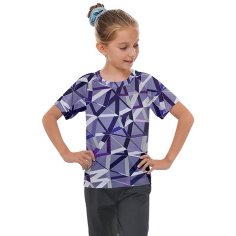 3d Lovely Geo Lines Ix Kids  Mesh Piece Tee by Uniqued