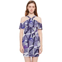 3d Lovely Geo Lines Ix Shoulder Frill Bodycon Summer Dress by Uniqued