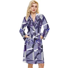 3d Lovely Geo Lines Ix Long Sleeve Velour Robe by Uniqued