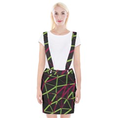 3d Lovely Geo Lines X Braces Suspender Skirt by Uniqued