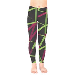 3d Lovely Geo Lines X Kids  Leggings by Uniqued