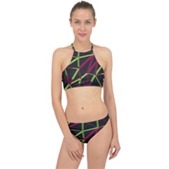 3d Lovely Geo Lines X Racer Front Bikini Set by Uniqued