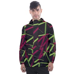 3d Lovely Geo Lines X Men s Front Pocket Pullover Windbreaker by Uniqued