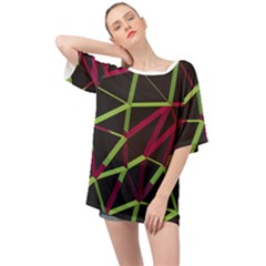 3d Lovely Geo Lines X Oversized Chiffon Top by Uniqued