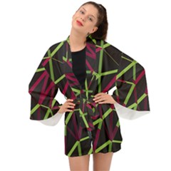 3d Lovely Geo Lines X Long Sleeve Kimono by Uniqued