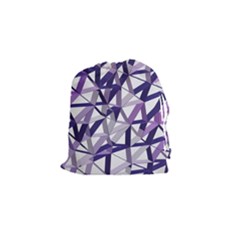 3d Lovely Geo Lines X Drawstring Pouch (small) by Uniqued