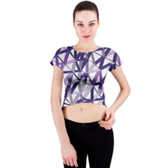 3d Lovely Geo Lines X Crew Neck Crop Top by Uniqued