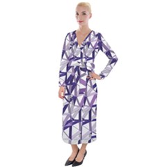 3d Lovely Geo Lines X Velvet Maxi Wrap Dress by Uniqued