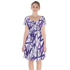 3d Lovely Geo Lines X Short Sleeve Bardot Dress by Uniqued