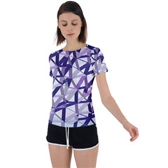 3d Lovely Geo Lines X Back Circle Cutout Sports Tee by Uniqued