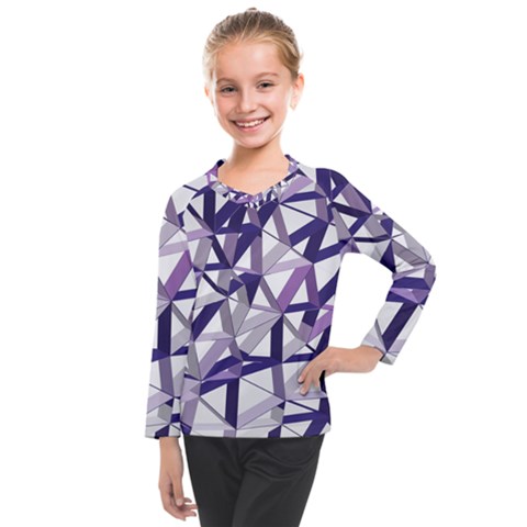 3d Lovely Geo Lines X Kids  Long Mesh Tee by Uniqued