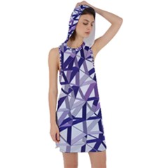 3d Lovely Geo Lines X Racer Back Hoodie Dress by Uniqued