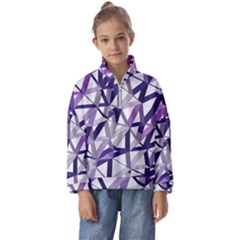 3d Lovely Geo Lines X Kids  Half Zip Hoodie