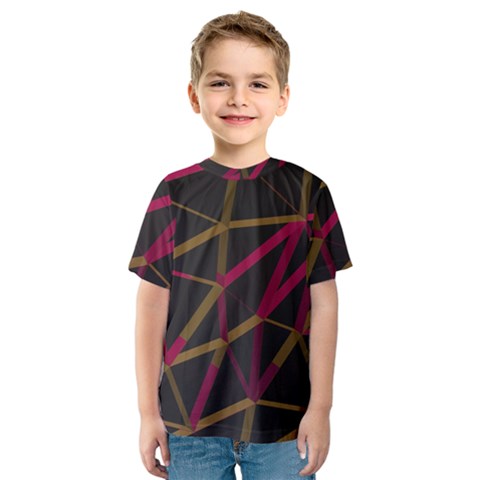 3d Lovely Geo Lines Xi Kids  Sport Mesh Tee by Uniqued