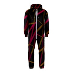 3d Lovely Geo Lines Xi Hooded Jumpsuit (kids) by Uniqued