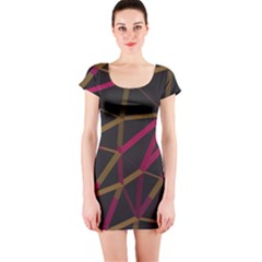 3d Lovely Geo Lines Xi Short Sleeve Bodycon Dress by Uniqued