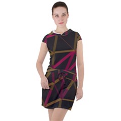 3d Lovely Geo Lines Xi Drawstring Hooded Dress by Uniqued