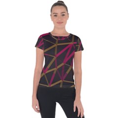 3d Lovely Geo Lines Xi Short Sleeve Sports Top  by Uniqued