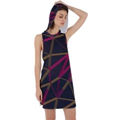 3d Lovely Geo Lines Xi Racer Back Hoodie Dress by Uniqued