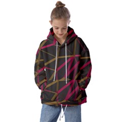 3d Lovely Geo Lines Xi Kids  Oversized Hoodie by Uniqued