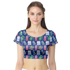 New Year Gifts Short Sleeve Crop Top by SychEva