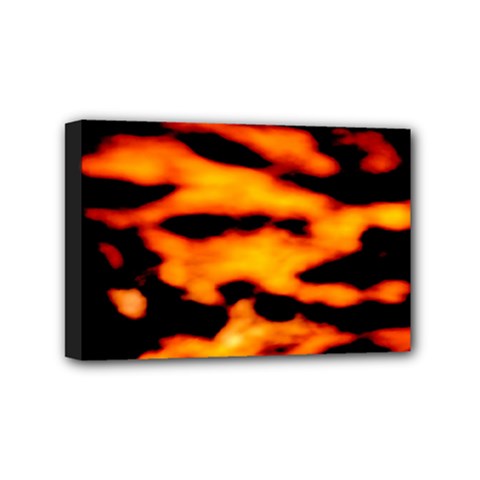Orange Waves Abstract Series No2 Mini Canvas 6  X 4  (stretched) by DimitriosArt