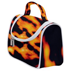 Orange Waves Abstract Series No2 Satchel Handbag by DimitriosArt