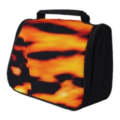 Orange Waves Abstract Series No2 Full Print Travel Pouch (small) by DimitriosArt