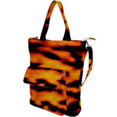 Orange Waves Abstract Series No2 Shoulder Tote Bag by DimitriosArt