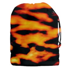 Orange Waves Abstract Series No2 Drawstring Pouch (3xl) by DimitriosArt