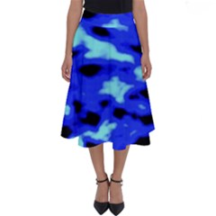 Blue Waves Abstract Series No11 Perfect Length Midi Skirt by DimitriosArt