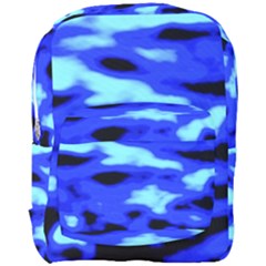 Blue Waves Abstract Series No11 Full Print Backpack by DimitriosArt