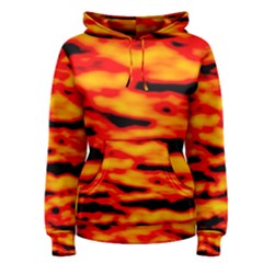 Red  Waves Abstract Series No14 Women s Pullover Hoodie