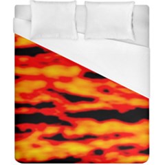Red  Waves Abstract Series No14 Duvet Cover (california King Size) by DimitriosArt