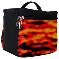 Red  Waves Abstract Series No14 Make Up Travel Bag (big) by DimitriosArt