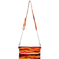 Red  Waves Abstract Series No14 Mini Crossbody Handbag by DimitriosArt