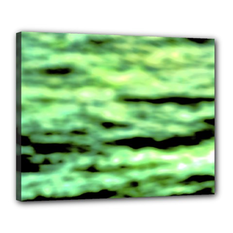 Green  Waves Abstract Series No13 Canvas 20  X 16  (stretched) by DimitriosArt