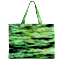Green  Waves Abstract Series No13 Zipper Mini Tote Bag by DimitriosArt