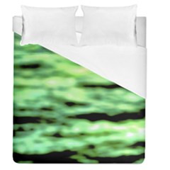 Green  Waves Abstract Series No13 Duvet Cover (queen Size) by DimitriosArt