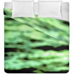 Green  Waves Abstract Series No13 Duvet Cover Double Side (king Size) by DimitriosArt