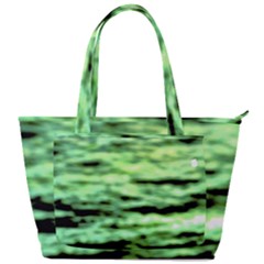 Green  Waves Abstract Series No13 Back Pocket Shoulder Bag  by DimitriosArt