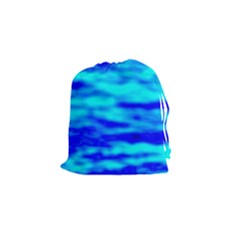 Blue Waves Abstract Series No12 Drawstring Pouch (small)