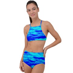 Blue Waves Abstract Series No12 High Waist Tankini Set by DimitriosArt