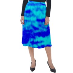 Blue Waves Abstract Series No12 Classic Velour Midi Skirt  by DimitriosArt