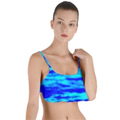 Blue Waves Abstract Series No12 Layered Top Bikini Top  by DimitriosArt