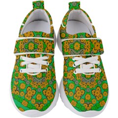 Stars Of Decorative Colorful And Peaceful  Flowers Kids  Velcro Strap Shoes by pepitasart